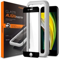 Folie de protectie Spigen AlignMaster FC pentru iPhone SE 2 / iPhone SE 3 / iPhone 7 / iPhone 8 (4.7"), 9H, Case Friendly, Negru
