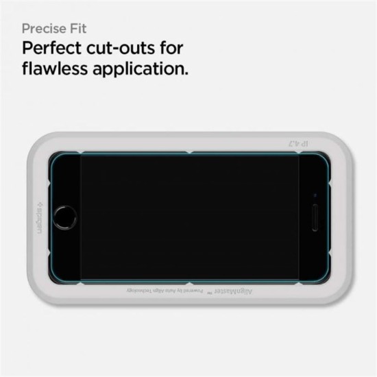 Folie de protectie Spigen AlignMaster FC pentru iPhone SE 2 / iPhone SE 3 / iPhone 7 / iPhone 8 (4.7"), 9H, Case Friendly, Negru (iPhone 7, AGL01294) by www.silkase.ro