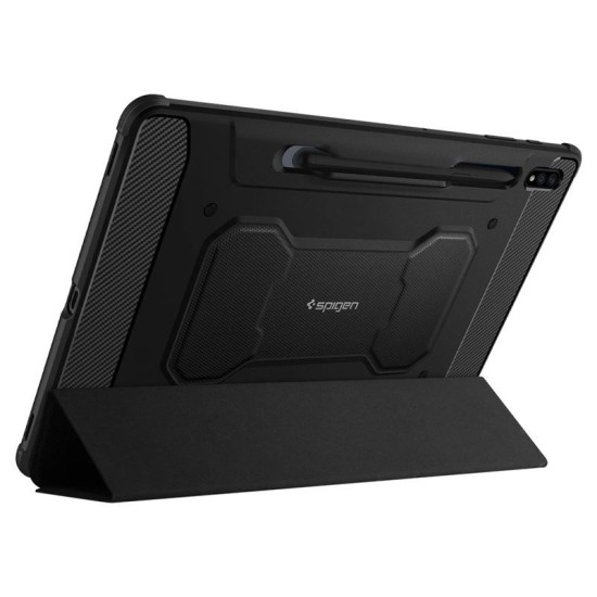 Husa de protectie tableta Spigen, Rugged Armor pentru Samsung Galaxy TAB S7+/ S8+ PLUS 12.4, Negru (Ingredi, ACS01607) by www.silkase.ro