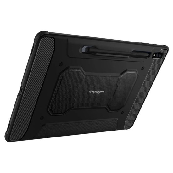 Husa de protectie tableta Spigen, Rugged Armor pentru Samsung Galaxy TAB S7+/ S8+ PLUS 12.4, Negru (Ingredi, ACS01607) by www.silkase.ro