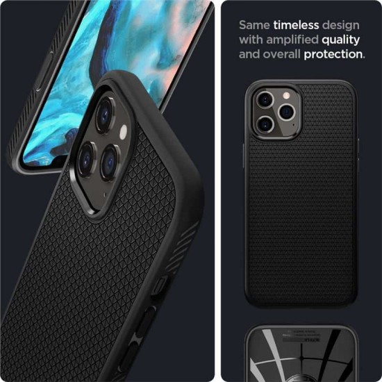 Husa iPhone 12 Pro Max SPIGEN Liquid Air Neagra (iPhone 12 Pro Max, ACS01617) by www.silkase.ro