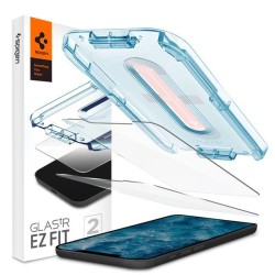 Folie sticla cu sistem de montare Case friendly Spigen GLAS.tR EZ FIT iPhone 12/12 Pro 2-Pack