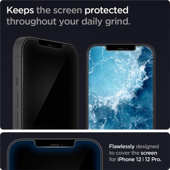 Folie sticla cu sistem de montare Case friendly Spigen GLAS.tR EZ FIT iPhone 12/12 Pro 2-Pack (Spigen, Ingredi) by www.silkase.ro Folie sticla cu sistem de montare Case friendly Spigen GLAS.tR EZ FIT iPhone 12/12 Pro 2-Pack (Ingredi, AGL01801) by www.silkase.ro