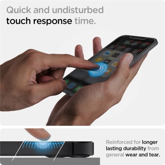 Folie sticla cu sistem de montare Case friendly Spigen GLAS.tR EZ FIT compatibila cu iPhone 12 Mini 2-Pack (Spigen, Ingredi) by www.silkase.ro Folie sticla cu sistem de montare Case friendly Spigen GLAS.tR EZ FIT compatibila cu iPhone 12 Mini 2-Pack (Ingredi, AGL01811) by www.silkase.ro