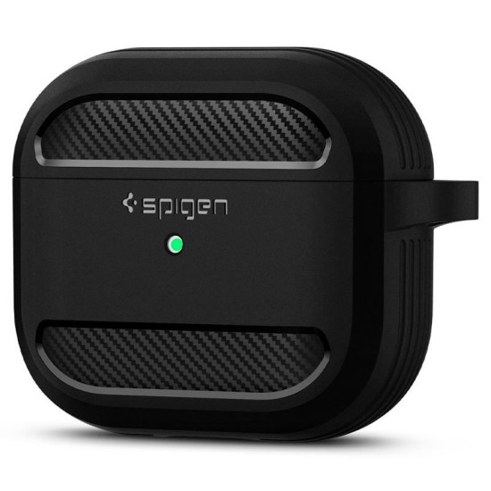 Husa Spigen Rugged Armor pentru Apple AirPods 3 Negru Mat (3, ASD01978) by www.silkase.ro