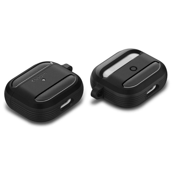Husa Spigen Rugged Armor pentru Apple AirPods 3 Negru Mat (3, ASD01978) by www.silkase.ro