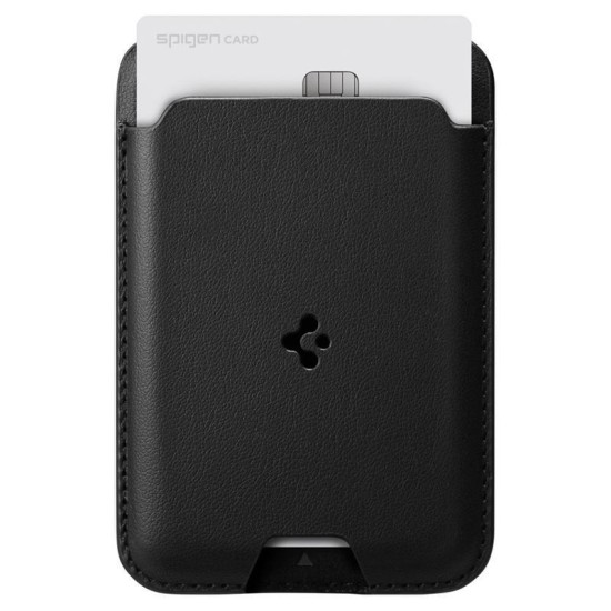 Suport de carduri pentru telefon Spigen Valentinus Card Holder, Compatibil MagSafe, Atasare cu adeziv 3M, Negru (Portofele și Suporturi Card, AMP02284) by www.silkase.ro