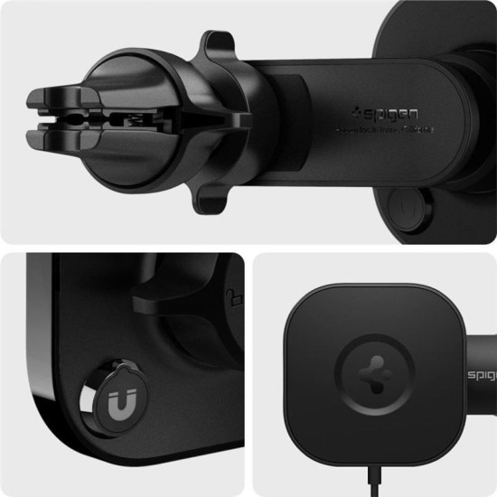 Suport auto Spigen OneTap Pro Magnetic, compatibil MagSafe, Incarcare Wireless 7.5W, Air Vent Mount, Cablu USB-C inclus, Negru (Spigen, Suport auto) by www.silkase.ro Suport auto Spigen OneTap Pro Magnetic, compatibil MagSafe, Incarcare Wireless 7.5W, Air Vent Mount, Cablu USB-C inclus, Negru (Suport auto, ACP02615) by www.silkase.ro