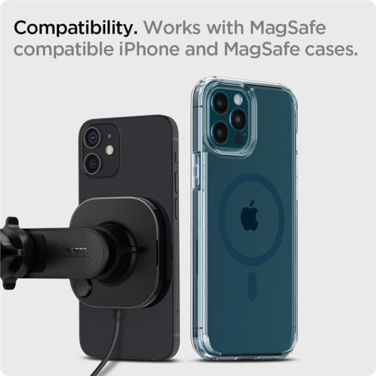 Suport auto Spigen OneTap Pro Magnetic, compatibil MagSafe, Incarcare Wireless 7.5W, Air Vent Mount, Cablu USB-C inclus, Negru (Spigen, Suport auto) by www.silkase.ro Suport auto Spigen OneTap Pro Magnetic, compatibil MagSafe, Incarcare Wireless 7.5W, Air Vent Mount, Cablu USB-C inclus, Negru (Suport auto, ACP02615) by www.silkase.ro