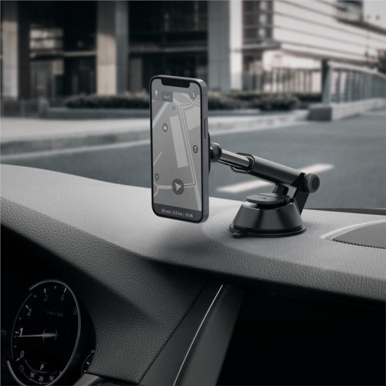 Suport auto Spigen OneTap Magnetic, compatibil MagSafe, Dashboard Mount, Negru (Suport auto, ACP02618) by www.silkase.ro