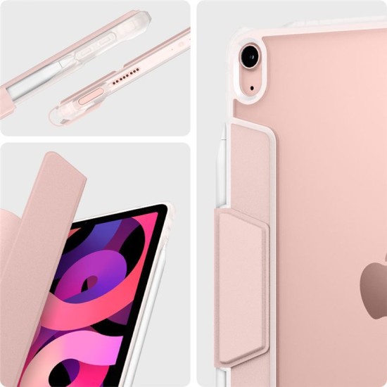 Husa Spigen Ultra Hybrid Pro compatibila cu iPad Air 4 2020 / 5 2022 / 6 2024 Rose Gold (Ingredi, ACS02699) by www.silkase.ro