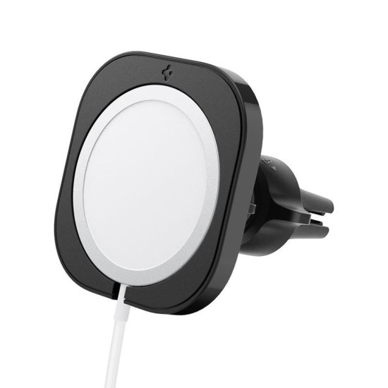 Suport auto Spigen MagFit, AirVent Mount, compatibil MagSafe, rotire 360 grade, Negru (Ingredi, ACP02791) by www.silkase.ro