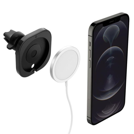 Suport auto Spigen MagFit, AirVent Mount, compatibil MagSafe, rotire 360 grade, Negru (Ingredi, ACP02791) by www.silkase.ro