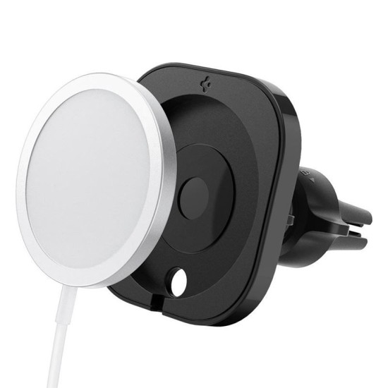 Suport auto Spigen MagFit, AirVent Mount, compatibil MagSafe, rotire 360 grade, Negru (Ingredi, ACP02791) by www.silkase.ro