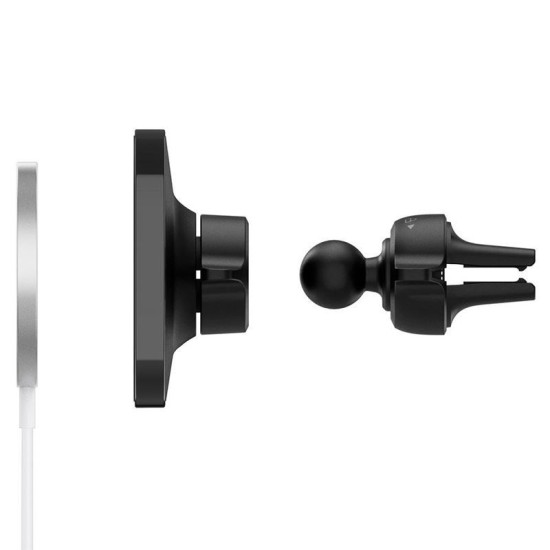 Suport auto Spigen MagFit, AirVent Mount, compatibil MagSafe, rotire 360 grade, Negru (Ingredi, ACP02791) by www.silkase.ro