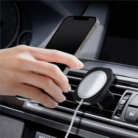 Suport auto Spigen MagFit, AirVent Mount, compatibil MagSafe, rotire 360 grade, Negru (Ingredi, ACP02791) by www.silkase.ro