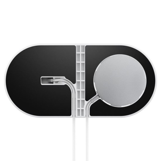 Suport 2 in 1 Spigen pentru incarcator MagSafe Duo si Apple Watch, alb (Spigen, Ingredi) by www.silkase.ro Suport 2 in 1 Spigen pentru incarcator MagSafe Duo si Apple Watch, alb (Incarcatoare, AMP02797) by www.silkase.ro