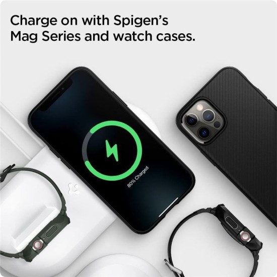 Suport 2 in 1 Spigen pentru incarcator MagSafe Duo si Apple Watch, alb (Spigen, Ingredi) by www.silkase.ro Suport 2 in 1 Spigen pentru incarcator MagSafe Duo si Apple Watch, alb (Incarcatoare, AMP02797) by www.silkase.ro