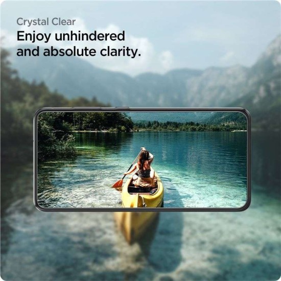 Set 2 folii sticla transparenta cu sistem de montare Case friendly Spigen ALM GLAS.tR compatibil cu Samsung Galaxy S21 FE 5G (Ingredi, AGL03088) by www.silkase.ro