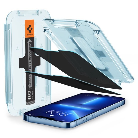 Set 2 folii sticla Spigen pentru iPhone 14 Plus/13 Pro Max, privacy sensor open (iPhone 13 Pro Max, AGL03378) by www.silkase.ro