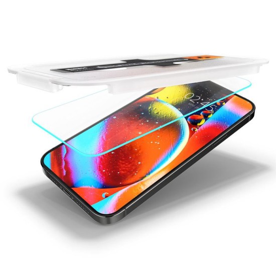 Set 2 folii sticla Spigen pentru iPhone 14 Plus/13 Pro Max, privacy sensor open (iPhone 13 Pro Max, AGL03378) by www.silkase.ro
