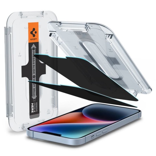 Set 2 Folii de protectie Spigen Glas.TR EZ FIT pentru Apple iPhone 13/13 Pro/14 Privacy (Ingredi, AGL03388) by www.silkase.ro