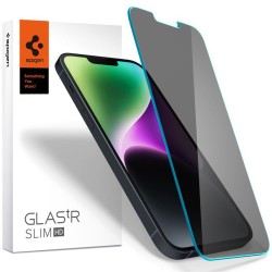Folie sticla transparenta Case friendly Spigen GLAS.tR SLIM compatibila cu iPhone 13/13 Pro/14/16e Privacy