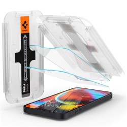 Folie sticla cu sistem de montare Case friendly Spigen GLAS.tR EZ FIT compatibila cu iPhone 13 Mini 2-Pack