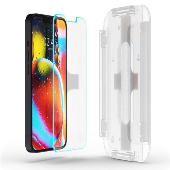 Folie sticla cu sistem de montare Case friendly Spigen GLAS.tR EZ FIT compatibila cu iPhone 13 Mini 2-Pack (Spigen, Ingredi) by www.silkase.ro Folie sticla cu sistem de montare Case friendly Spigen GLAS.tR EZ FIT compatibila cu iPhone 13 Mini 2-Pack (Ingredi, AGL03396) by www.silkase.ro