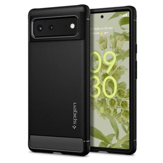 Husa de protectie robusta Spigen Rugged Armor pentru Google Pixel 6, neagra (Pixel 6, ACS03437) by www.silkase.ro