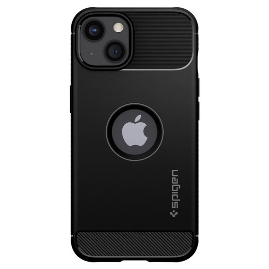 Husa Spigen Rugged Armor compatibila cu iPhone 13 Matte Black (iPhone 13, ACS03518) by www.silkase.ro