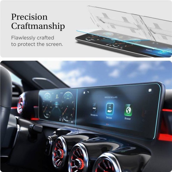 Set 2 folii de sticla anti-reflexie Spigen Glas.tR EZ Fit pentru ecran Mercedes Benz Clasa A (Spigen, Ingredi) by www.silkase.ro Set 2 folii de sticla anti-reflexie Spigen Glas.tR EZ Fit pentru ecran Mercedes Benz Clasa A (Accesorii auto, AGL03630) by www.silkase.ro