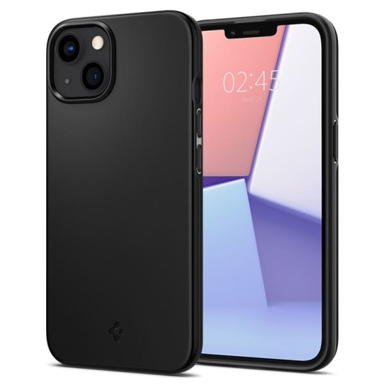 Husa slim Spigen Thin Fit compatibila cu iPhone 13 Black (iPhone 13, ACS03677) by www.silkase.ro