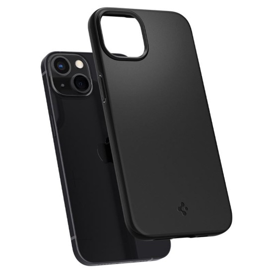 Husa slim Spigen Thin Fit compatibila cu iPhone 13 Black (iPhone 13, ACS03677) by www.silkase.ro