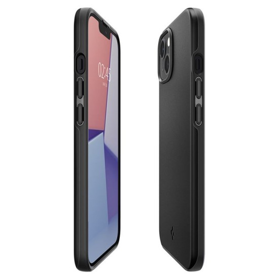 Husa slim Spigen Thin Fit compatibila cu iPhone 13 Black (iPhone 13, ACS03677) by www.silkase.ro