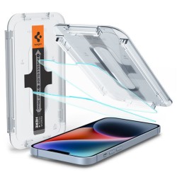Folie sticla cu sistem de montare Case friendly Spigen GLAS.tR EZ FIT compatibila cu iPhone 13/13 Pro/14/16e
