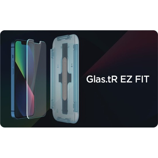 Folie sticla cu sistem de montare Case friendly Spigen GLAS.tR EZ FIT compatibila cu iPhone 13/13 Pro/14/16e (Ingredi, AGL03724) by www.silkase.ro