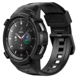 Husa pentru Samsung Galaxy Watch4 Classic (46mm) + Curea, Spigen Rugged Armor Pro, Black