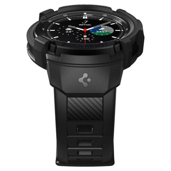Husa pentru Samsung Galaxy Watch4 Classic (46mm) + Curea, Spigen Rugged Armor Pro, Black (Spigen, Ingredi) by www.silkase.ro Husa pentru Samsung Galaxy Watch4 Classic (46mm) + Curea, Spigen Rugged Armor Pro, Black (Ingredi, ACS03832) by www.silkase.ro
