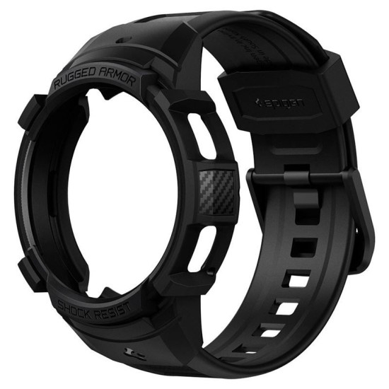 Husa pentru Samsung Galaxy Watch4 Classic (46mm) + Curea, Spigen Rugged Armor Pro, Black (Spigen, Ingredi) by www.silkase.ro Husa pentru Samsung Galaxy Watch4 Classic (46mm) + Curea, Spigen Rugged Armor Pro, Black (Ingredi, ACS03832) by www.silkase.ro