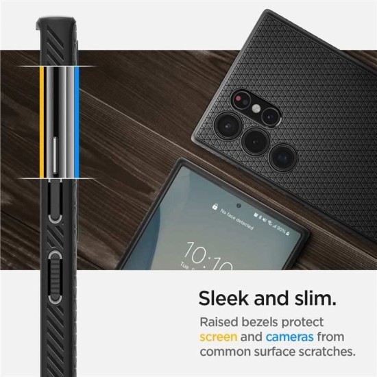 Husa Spigen Liquid Air compatibila cu Samsung Galaxy S22 Ultra Matte Black (Spigen, S21 Ultra) by www.silkase.ro Husa Spigen Liquid Air compatibila cu Samsung Galaxy S22 Ultra Matte Black (S21 Ultra, ACS03915) by www.silkase.ro