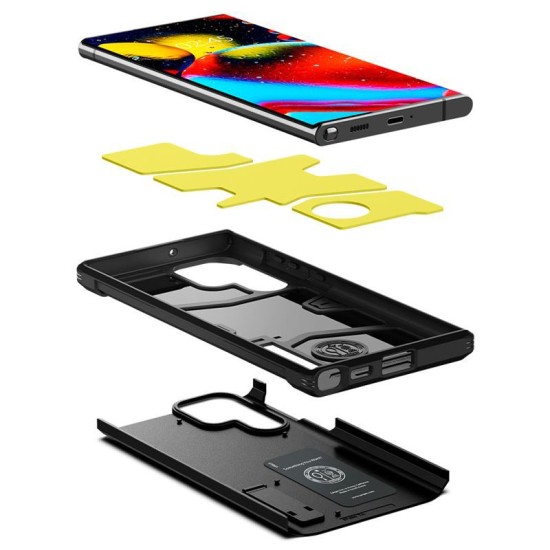 Husa Spigen Tough Armor compatibila cu Samsung Galaxy S22 Ultra Black (S21 Ultra, ACS03923) by www.silkase.ro