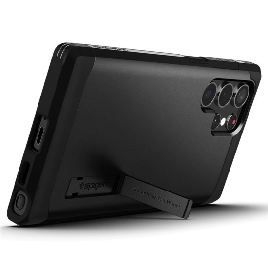 Husa Spigen Tough Armor compatibila cu Samsung Galaxy S22 Ultra Black (S21 Ultra, ACS03923) by www.silkase.ro