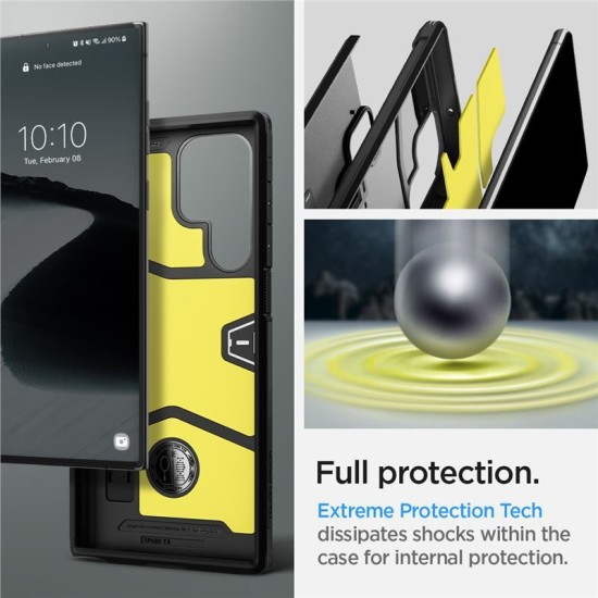 Husa Spigen Tough Armor compatibila cu Samsung Galaxy S22 Ultra Black (S21 Ultra, ACS03923) by www.silkase.ro