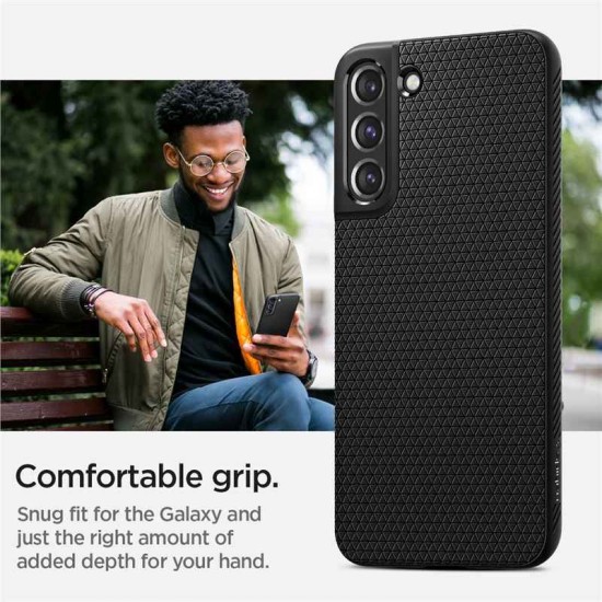 Husa Spigen Liquid Air compatibila cu Samsung Galaxy S22 Matte Black (Spigen, S22) by www.silkase.ro Husa Spigen Liquid Air compatibila cu Samsung Galaxy S22 Matte Black (S22, ACS03987) by www.silkase.ro