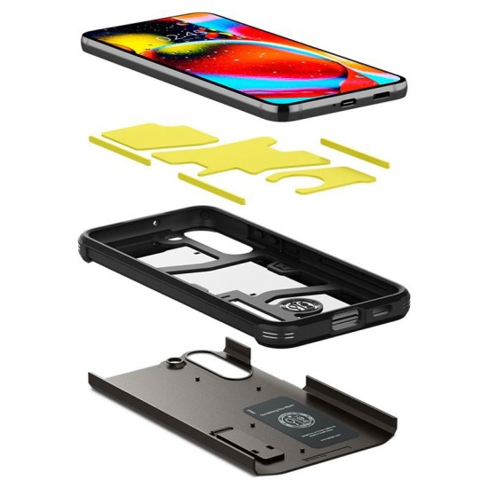 Husa Spigen Tough Armor compatibila cu Samsung Galaxy S22 Gunmetal (Spigen, S22) by www.silkase.ro Husa Spigen Tough Armor compatibila cu Samsung Galaxy S22 Gunmetal (S22, ACS03992) by www.silkase.ro