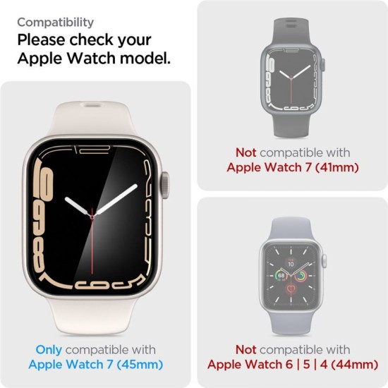 Folie pentru Apple Watch 7 / 8 45mm (set 2) - Spigen ProFlex EZ Fit - Black (Spigen, Ingredi) by www.silkase.ro Folie pentru Apple Watch 7 / 8 45mm (set 2) - Spigen ProFlex EZ Fit - Black (Ingredi, AFL04051) by www.silkase.ro
