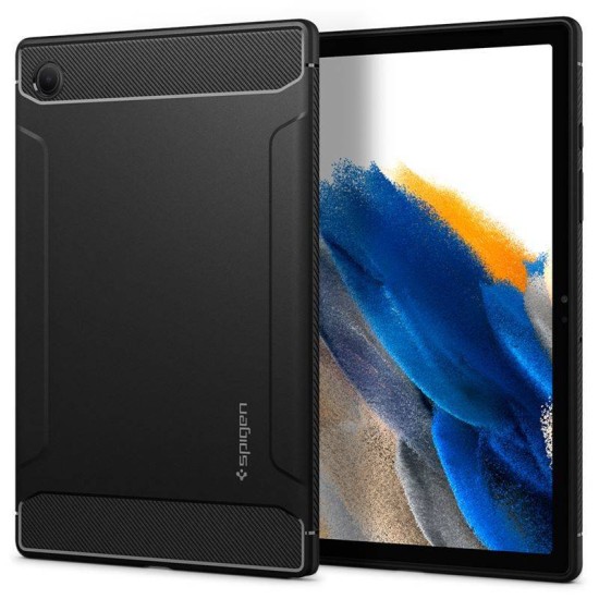 Husa de protectie tableta Spigen, Rugged Armor pentru Samsung Galaxy TAB A8 10.5 X200/ X205, Negru mat (Ingredi, ACS04136) by www.silkase.ro