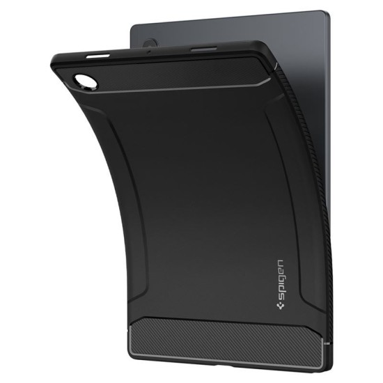 Husa de protectie tableta Spigen, Rugged Armor pentru Samsung Galaxy TAB A8 10.5 X200/ X205, Negru mat (Ingredi, ACS04136) by www.silkase.ro
