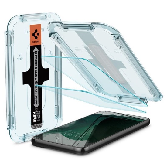 Set 2 folii sticla cu sistem de montare Case friendly Spigen GLAStR EZ FIT compatibil cu Samsung Galaxy S22 Plus (Ingredi, AGL04145) by www.silkase.ro